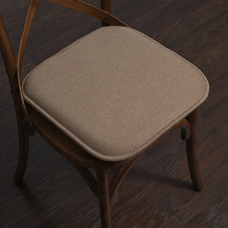 Memory Foam Chair Pads - 2-Pack Taupe Jacquard Cover