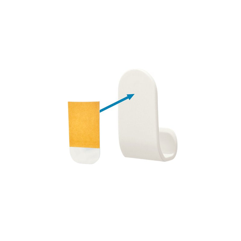Adhesive Shower Hooks - 2 Pack, Modern Bathroom Accessory, White & Coconut
