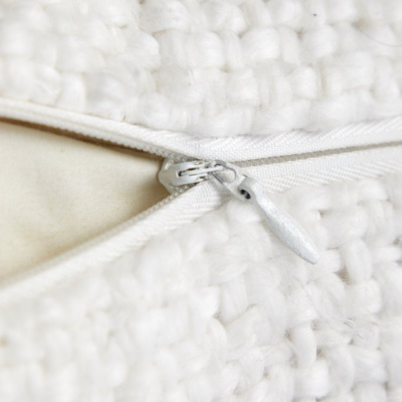 White Boucle Oblong Decorative Throw Pillow with Fringe - 14x24in, 2 Pack