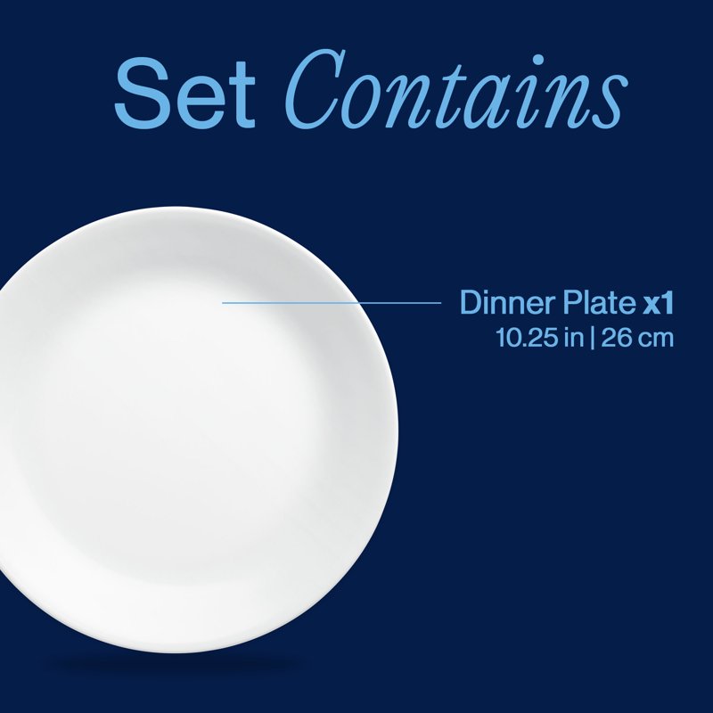 Winter Frost White Dinner Plate - 10.25 Inch Durable Glass