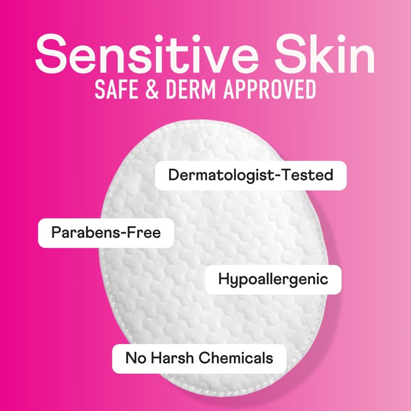 Premium Cotton Facial Ovals - Soft Dual-Sided Skincare Pads, 50 Count