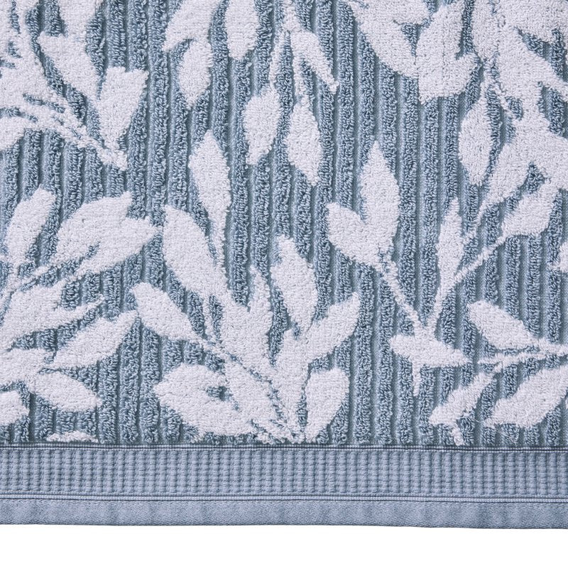 Soft Floral Bath Towel - Blue Silver/Arctic White - 30x56 Inches - Absorbent & Fade Resistant