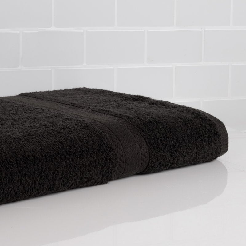 Mainstays Basic Bath Sheet - 100% Cotton, 30x60 in, Rich Black