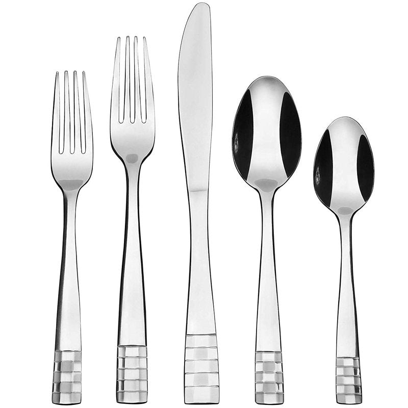 20-Piece Stainless Steel Flatware Set for 4 - Dishwasher Safe