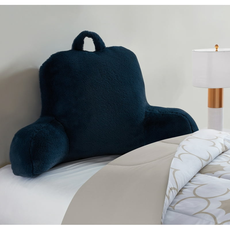 Mainstays Faux Fur Plush Backrest Pillow - Indigo, Specialty Size