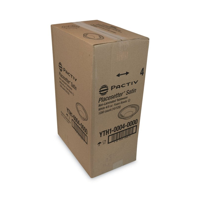 5 oz Satin Non-Laminated Foam Bowl - White, 1,250/Carton