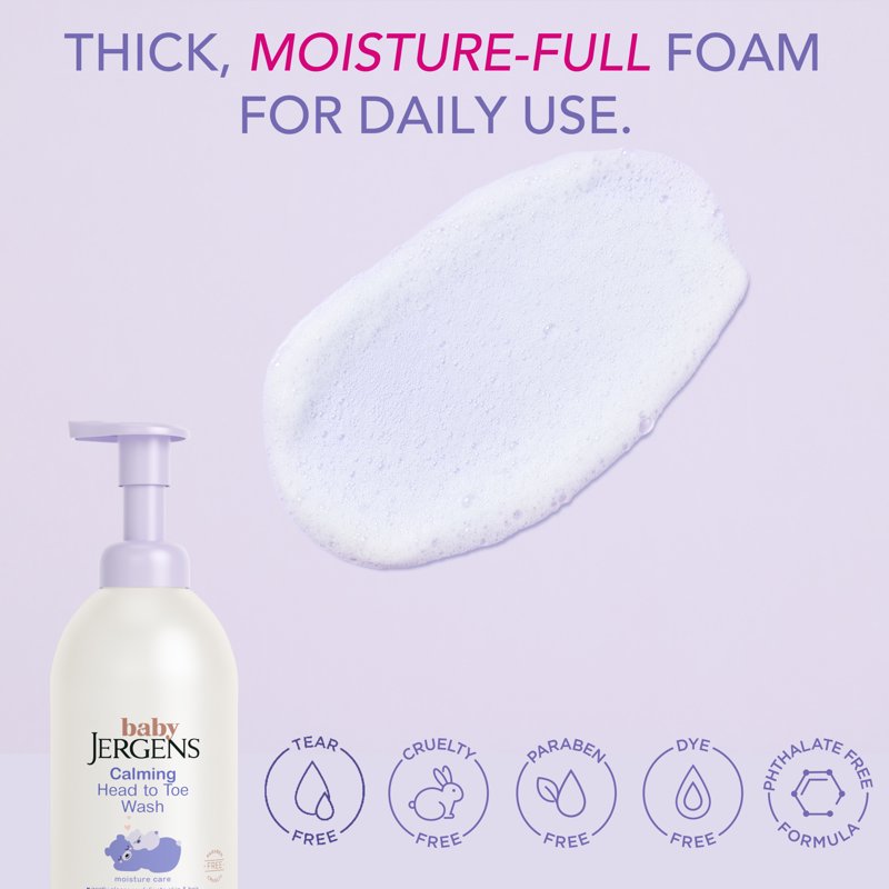 Calming Head to Toe Foaming Wash - Tear-Free Baby Shampoo & Body Wash