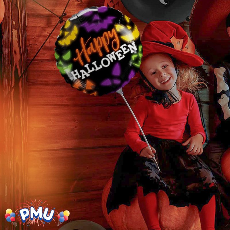 Halloween Mylar Balloon Bouquet Assortment 100 Pieces - 18 Inch Foil Balloons - Seasonal Party Decorations - Variation 1