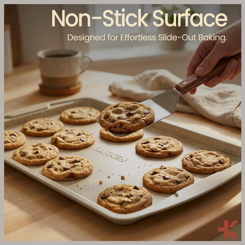 Nonstick Baking Pan Set - 6-Piece White Marble Bakeware