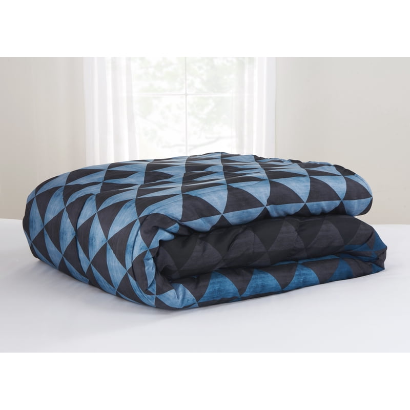 Your Zone 2-Piece Comforter and Sham Set Twin Gray Blue Modern Bedding