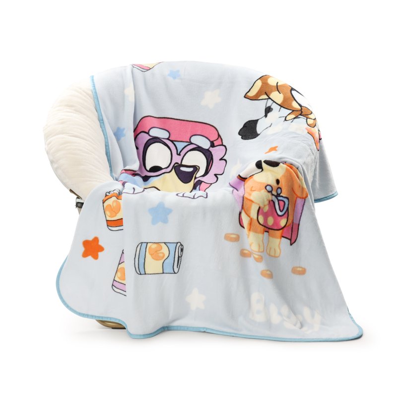 Kids Bluey Family Throw Blanket - Soft Coral Fleece, 46x60 Inches