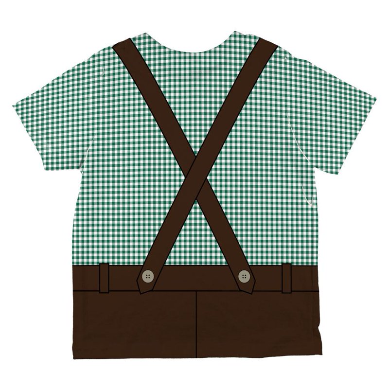 Toddler Oktoberfest Lederhosen Costume T-Shirt with Suspenders - Green, 4T