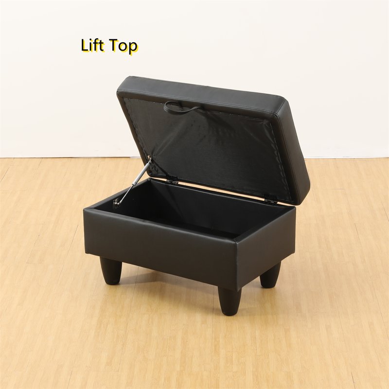 Lift-Top Storage Ottoman Bench - Leather, 30 Gallons, Multiple Colors