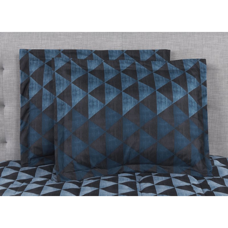 Your Zone 2-Piece Comforter and Sham Set Twin Gray Blue Modern Bedding