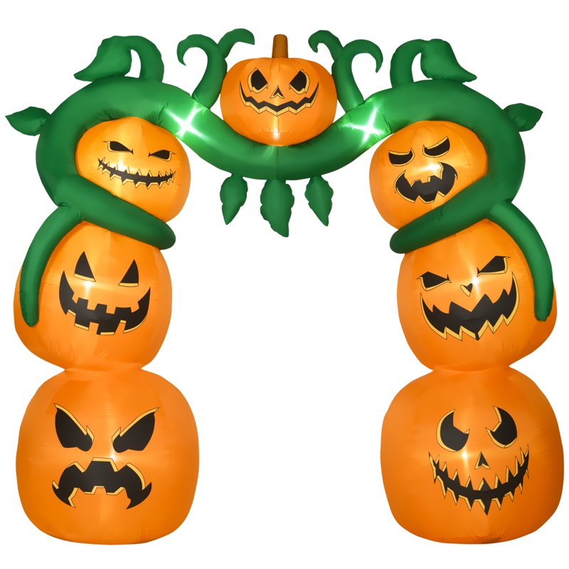 Halloween Inflatable Archway with Pumpkin and Spooky Lights - 10 Feet