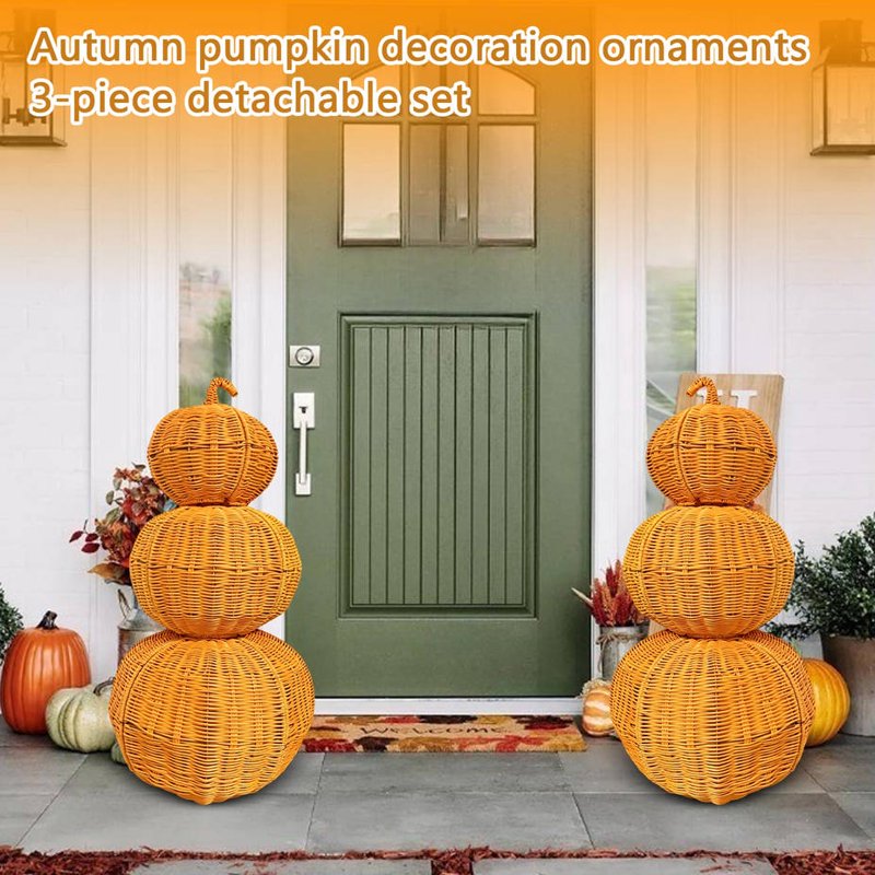 23.6 Inch Pumpkin J Halloween Decor Set - Detachable Autumn Fall Ornaments