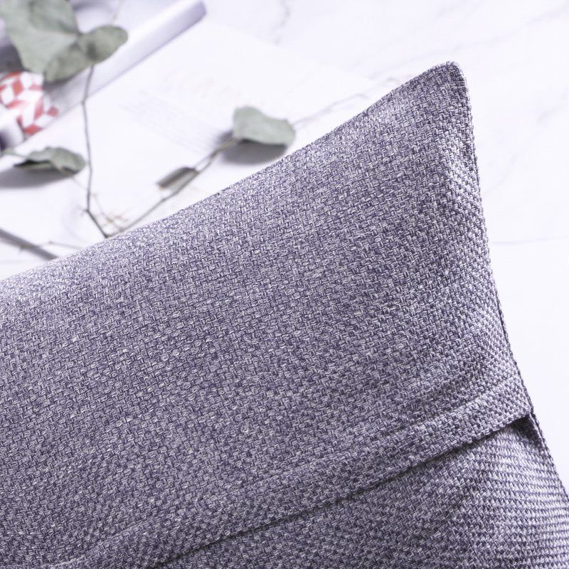 12x20 Light Purple Cotton Blend Farmhouse Square Throw Pillow Set - Single Button Design
