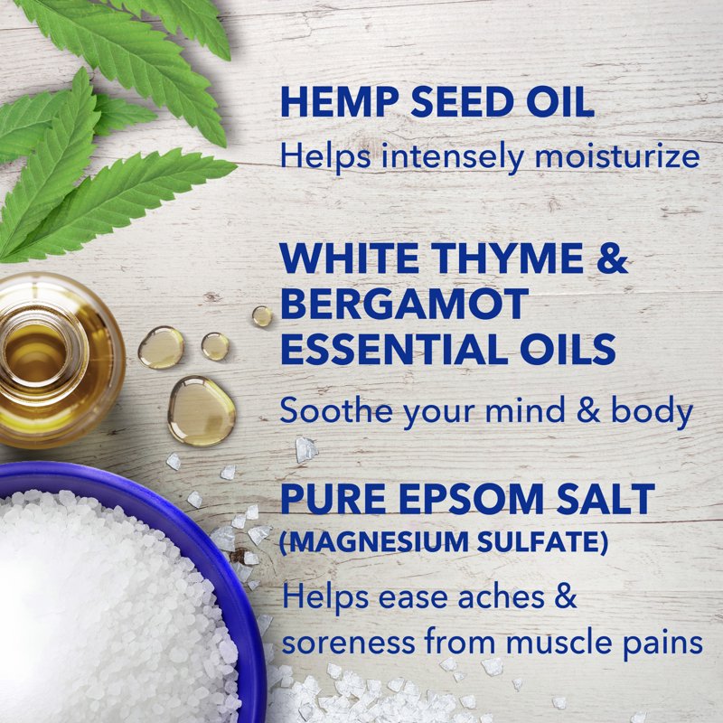 Epsom Salt Soak with Cannabis Sativa Hemp Seed Oil - 3 lbs