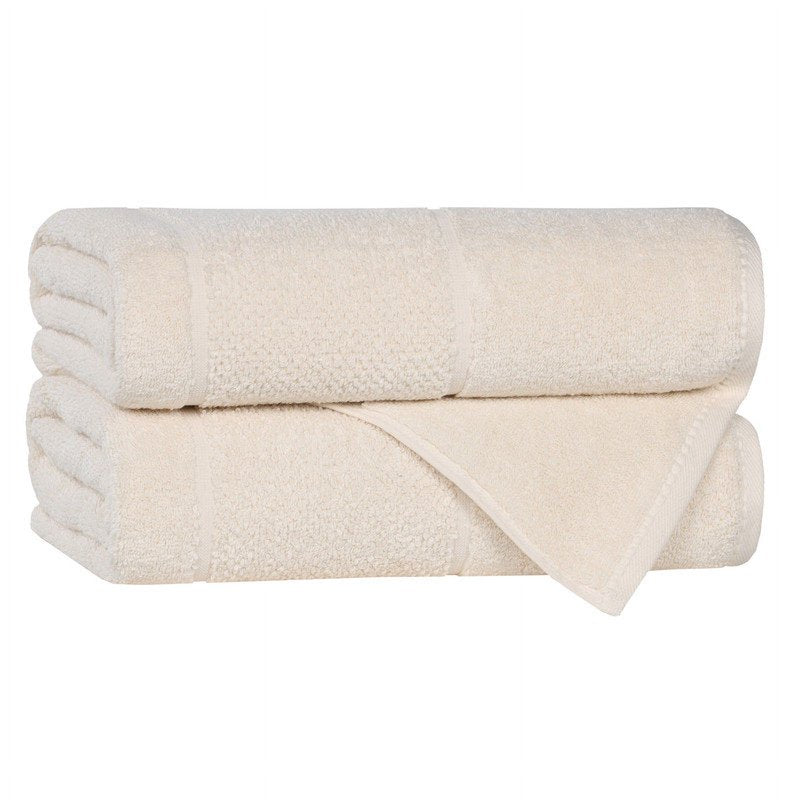 Ivory Bath Towel Set - 2 Pack Medium Weight, Ultra Absorbent Towels - Superior Mile