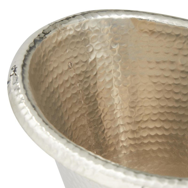 Oval Aluminum Metal Ice Bucket - 6 Bottle Capacity, 15.85" x 12.40" x 10.85"