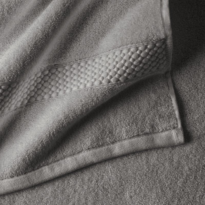 Beautiful by Drew Barrymore Charcoal Gray Dobby Hand Towel - 100% Cotton, 28x16 Inches, Variation of THIS Listing