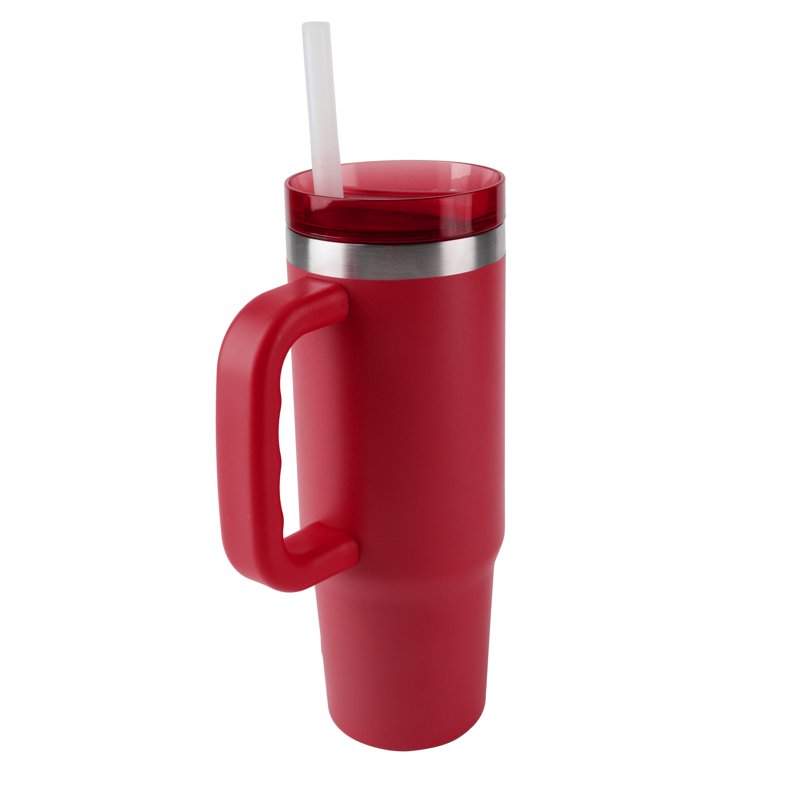 30 oz Insulated Tumbler with Handle - Dark Red