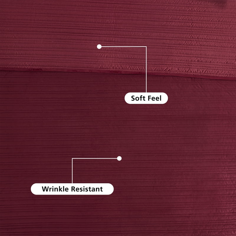 Mainstays Velvet Quilt Full/Queen Dark Red - Soft Microfiber Bedding
