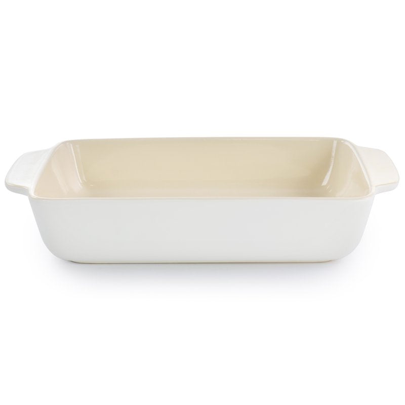 4 Quart Rectangular Stoneware Bake Pan - Cream