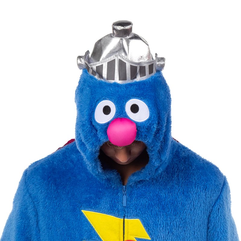 Sesame Street Adult Hooded Union Suit Pajama One Piece - White, S/M