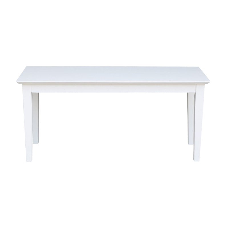 39-Inch Shaker Wood Bench - Unfinished - White