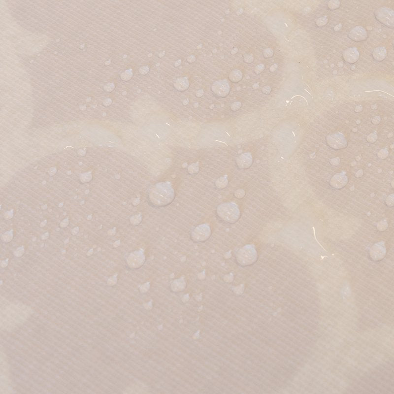 Elastic Fitted Table Cover - Waterproof Vinyl, 6ft, Flannel Backing, 4 Pack - Ogee Cural Pearl