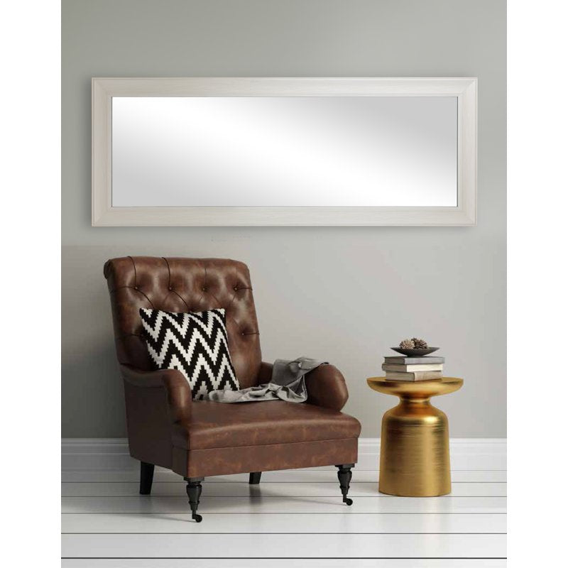 White Floor-Length Full-Size Mirror - Lean or Wall Mount, 27x70 Inches - Single Variation
