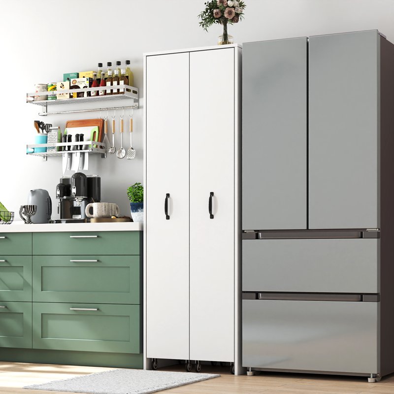 Slim Rolling Pantry Cabinet with Wheels - 4 Tier Storage Organizer