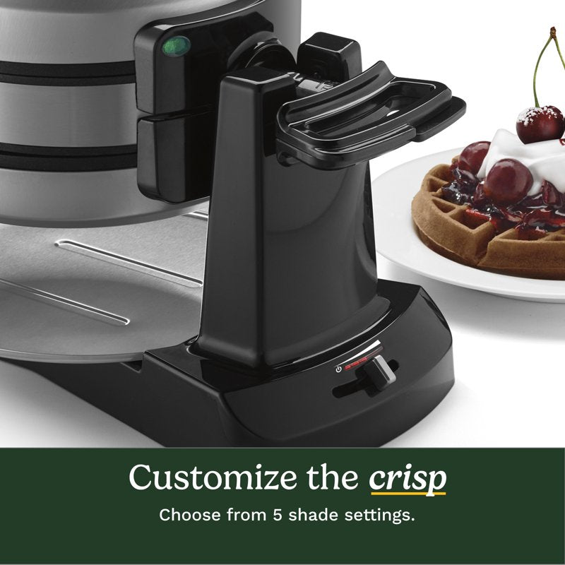 Double Belgian Waffle Maker, Rotary Electric Nonstick Waffle Iron
