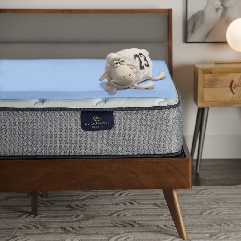Serta 1.5-Inch Cooling Memory Foam Mattress Topper Twin - Breathable Support