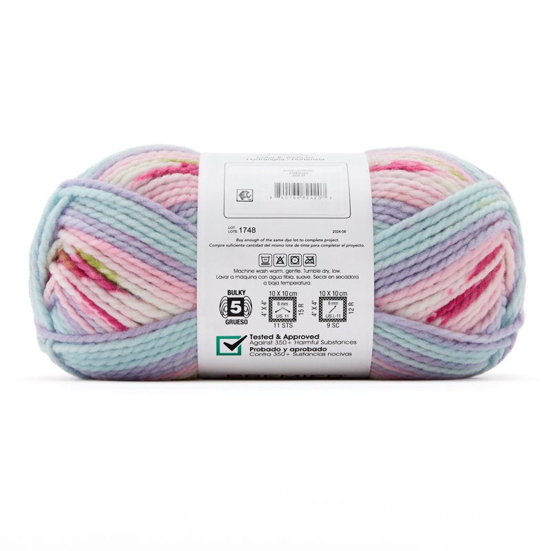 (2 Pack) Premier Yarns Bloom Chunky Big Yarn - Hydrangea, Bulky Acrylic Yarn for Knitting & Crochet