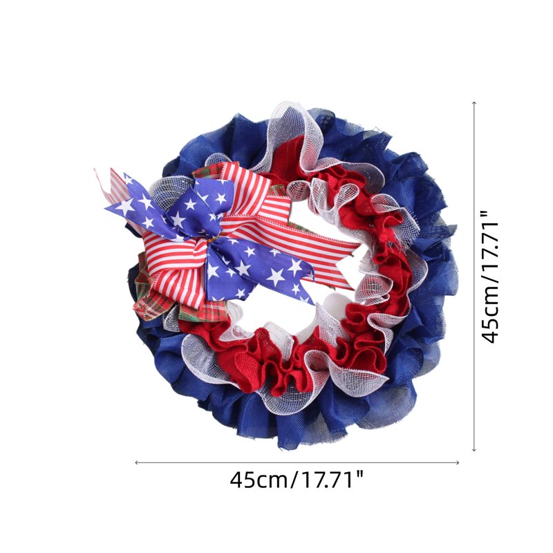 Patriotic 4th of July Wreath for Front Door - Independence Day Decor - Variation Z0H