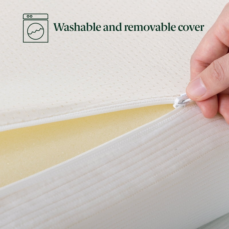 Twin XL Memory Foam Mattress Topper 4-inch Support & Comfort, Green Tea & Charcoal Infused
