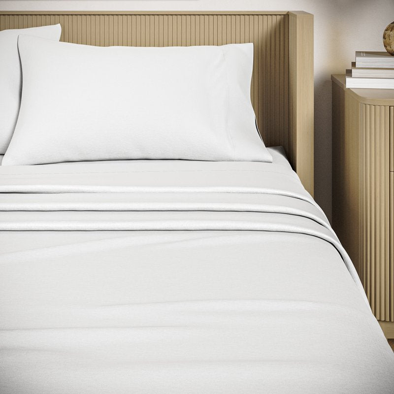 Twin White Cotton Percale Sheet Set - 3-Piece Bed Linen by Drew Barrymore