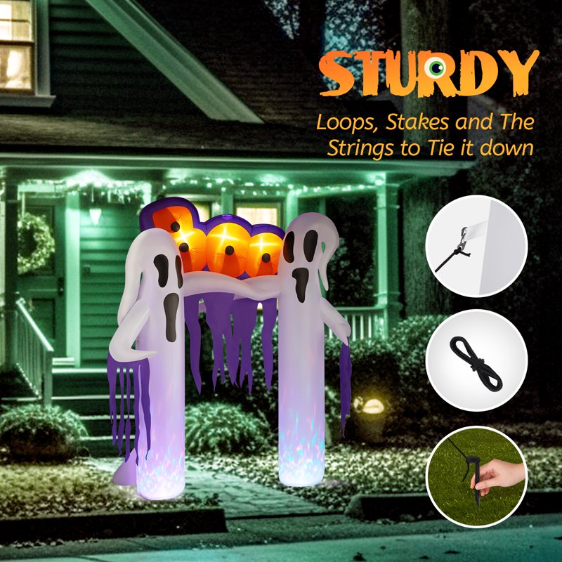 Halloween Ghost Arch Inflatable Outdoor Decor - 9.8 FT Yard Decoration