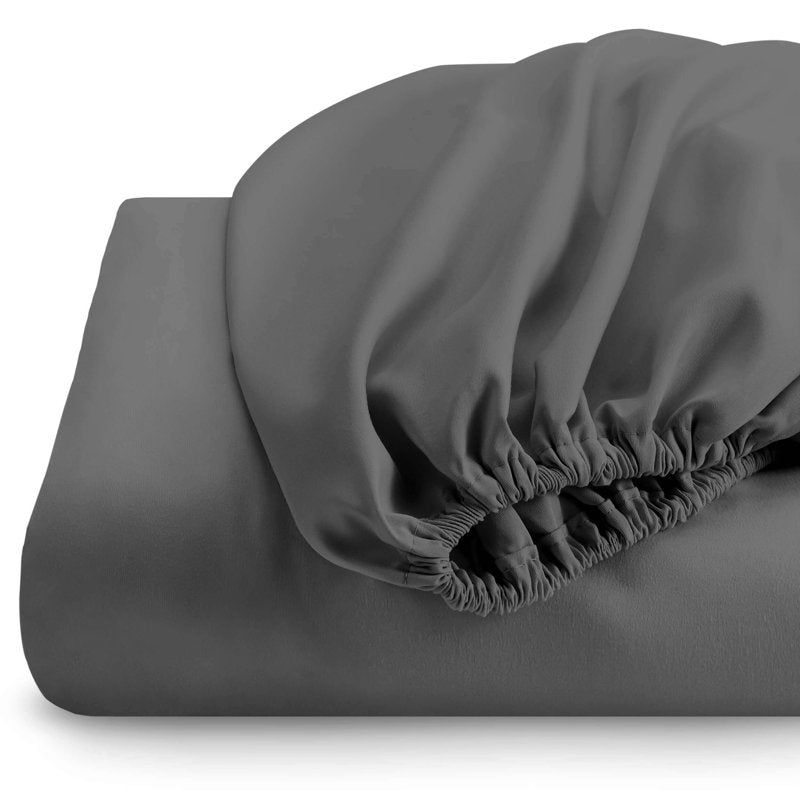 Cal King Microfiber Fitted Sheet 2 Pack - Hypoallergenic Deep Pocket Grey