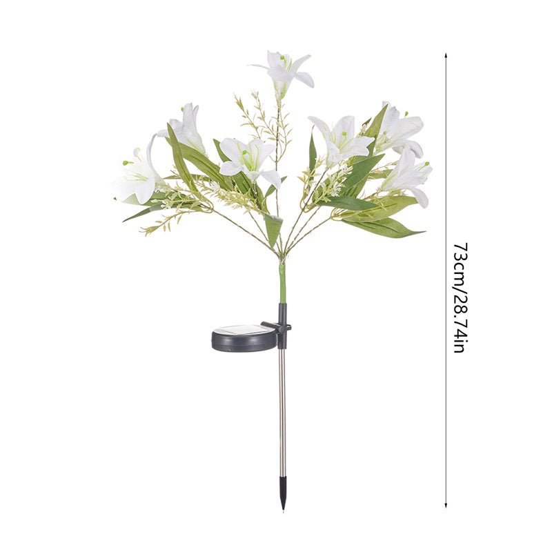 Solar Flower Lights Outdoor 42 LED Stake Light Garden Decor - White, Decor_S
