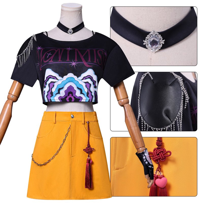 K-Pop Singer Costume C XXXL Women's Halloween Stage Outfit Set with Wig