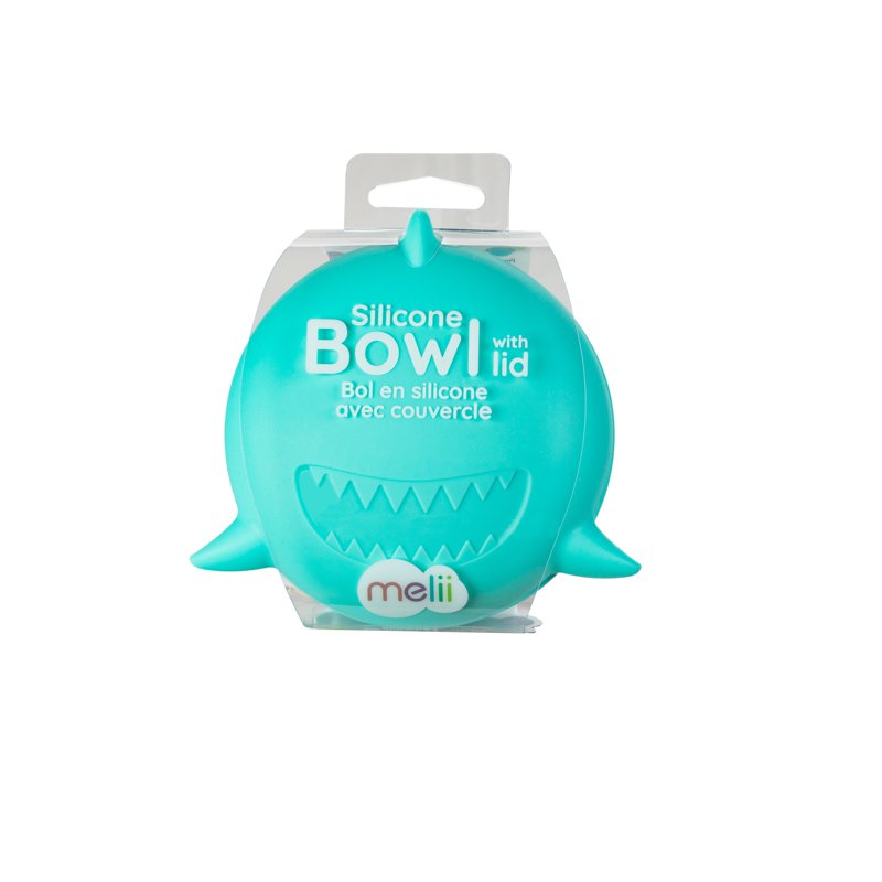 Silicone Shark Bowl with Leak-Proof Lid - 8 fl oz