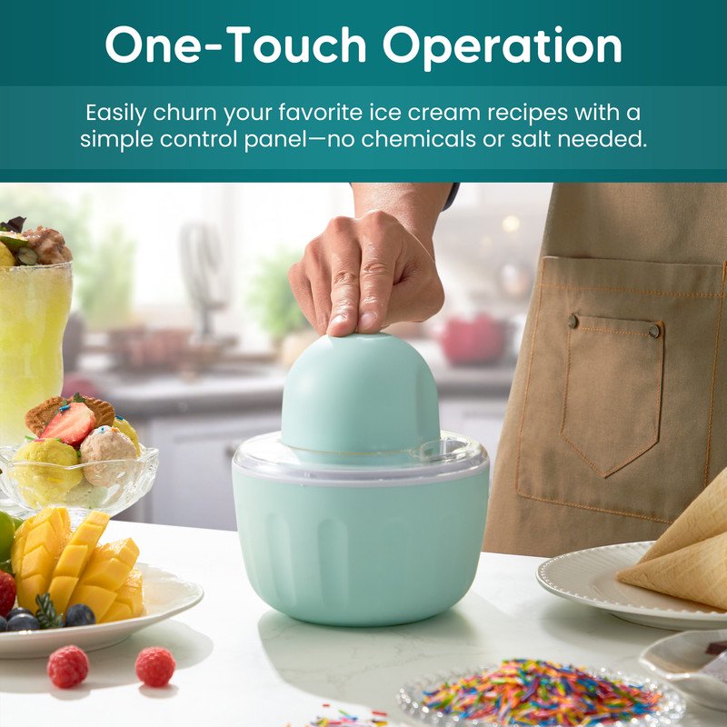 Electric Ice Cream Maker - 1-Pint Quick Freeze Bowl for Homemade Desserts