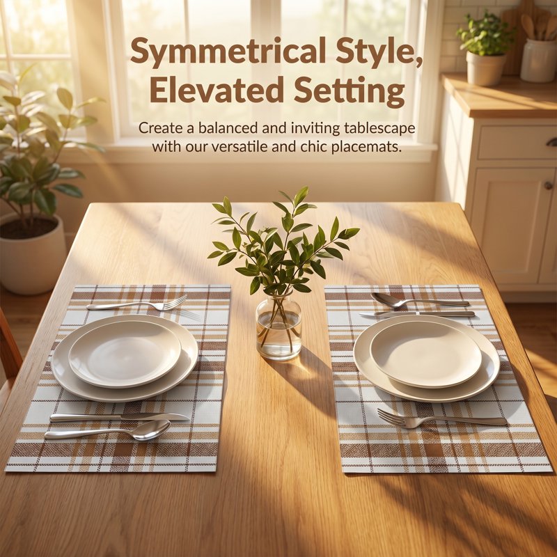 Washable Orange Placemats Set of 6 for Kitchen Dining Table