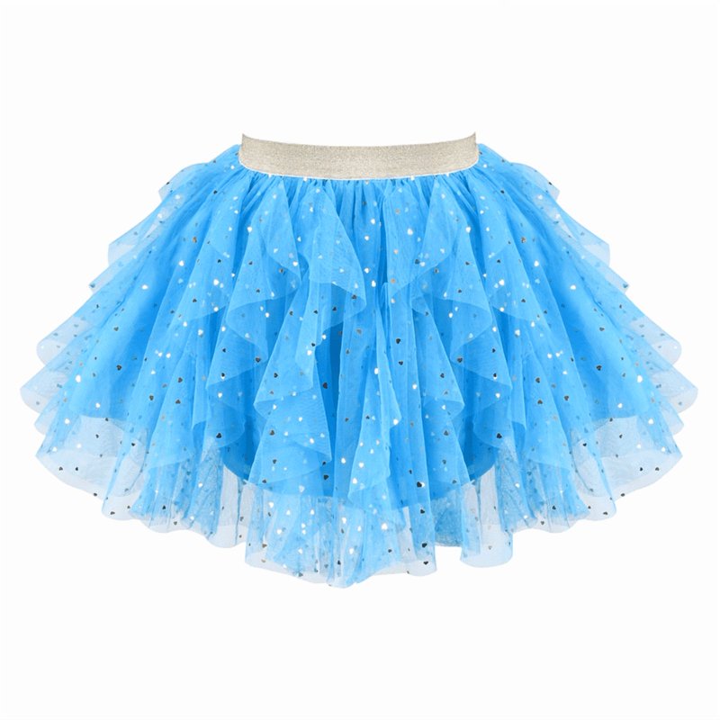 Girls Tulle Skirt with Sequin Hearts - Blue 9-10 Years Variation of THIS listing