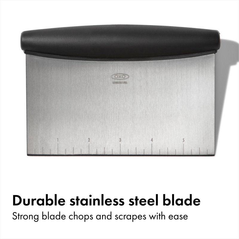 Multi-Purpose Stainless Steel Bench Scraper & Chopper - 2 Pack
