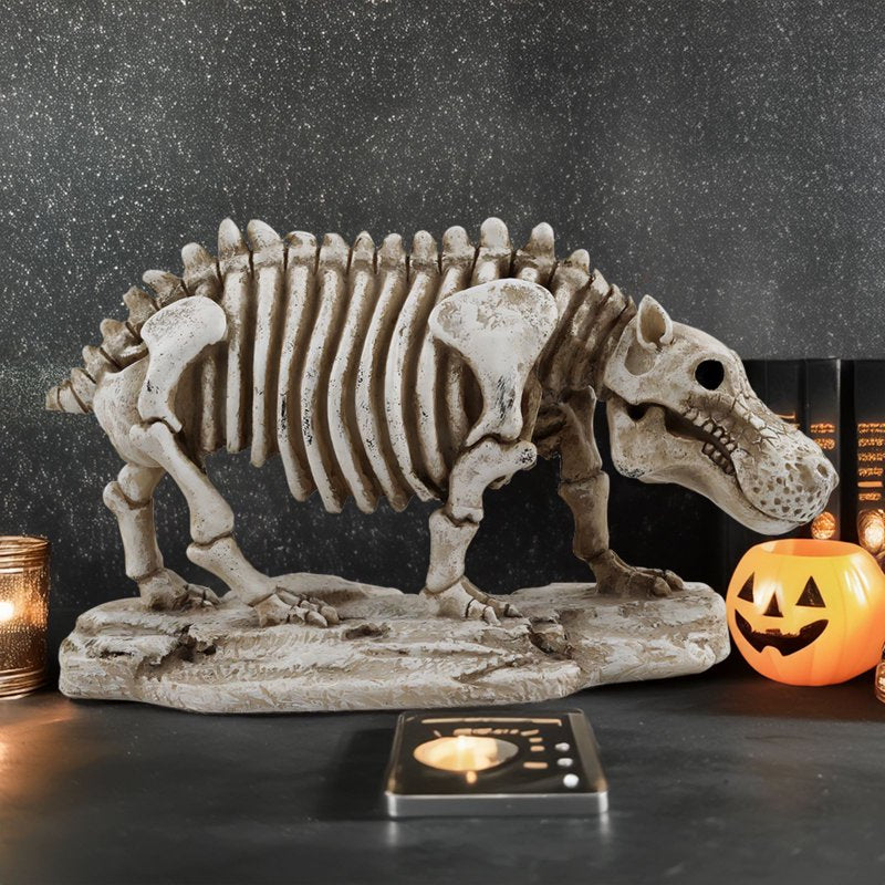 Personalised Skeleton Hippo Halloween Ornament - Unique Skeleton Hippo Figurine, Home Desk Decor, Variation 038#B