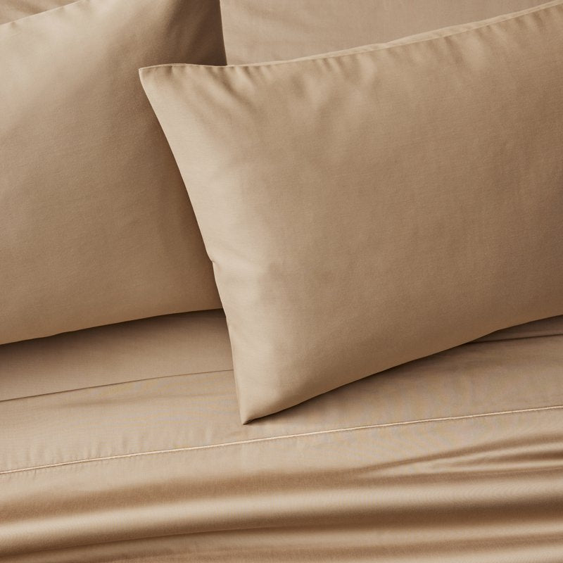 Cotton Pillowcase Set - 2 Dark Caramel 400 Thread Count Standard/Queen
